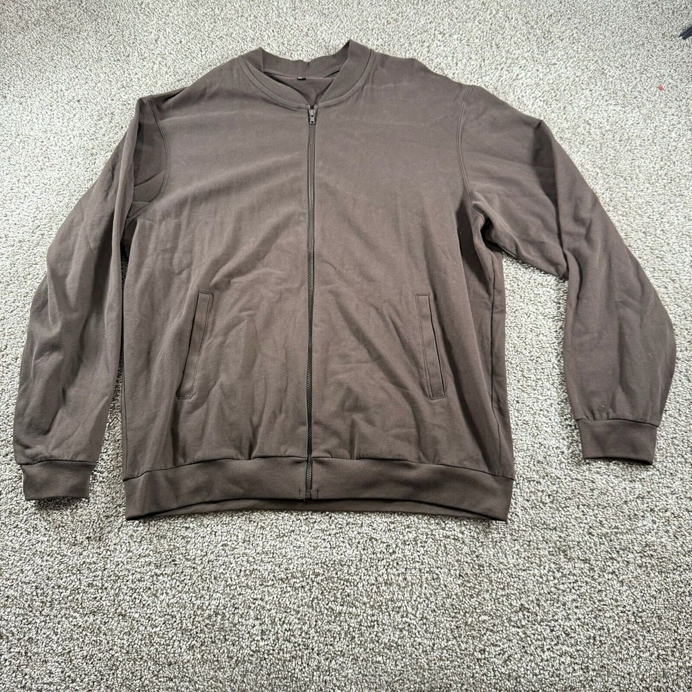 Uniqlo Sweater Mens XL Brown Full Zip Bomber Style Preppy‎ Classiccore Casual